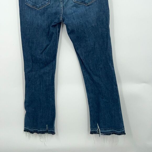 Frame Denim Women's Jeans Size 27 Le Crop Mini Boot Distressed Blue Raw Hem - Picture 16 of 16
